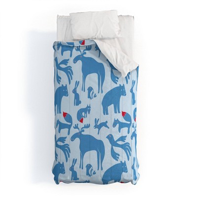 Deny Designs Kids' 3pc Twin/Twin XL Camilla Foss Folktale Animals Comforter and Sham Set