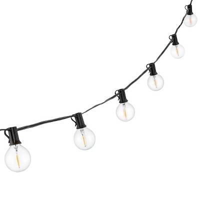Jenica LED Outdoor String Lights - 300" - 25 Light - PLT4046 - Black - Safavieh