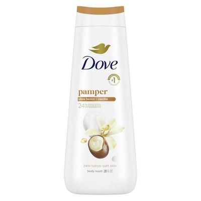 Dove Pamper Body Wash - Shea Butter & Vanilla 24hr Lotion-Soft Skin - 20 fl oz