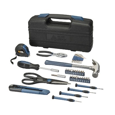 Blue Ridge Tools 40pc Household Tool Kit: Screwdriver, Dorm Tool Kit, Small Hand Tools, Rubber & Steel, Carrying Case
