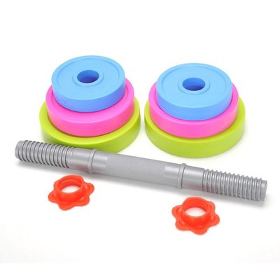 Ready! Set! Play! Link Adjustable Rainbow Dumbbell Toy Set For Kids