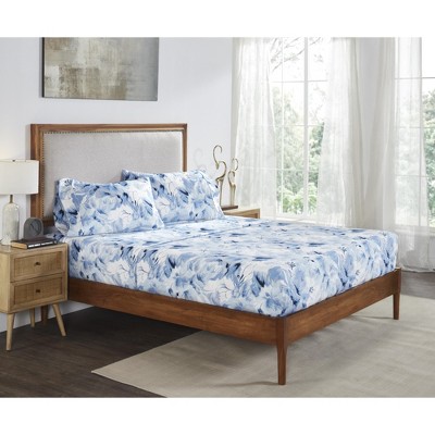 Rosalia Collection 100% Microfiber Bedsheet Set in Blue - Better Trends