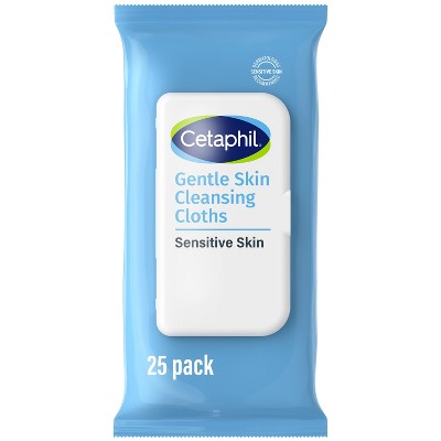 Cetaphil Gentle Cleansing and Makeup Wipes for Face and Body - 25ct​