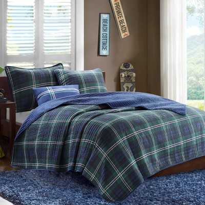 Bradley Reversible Coverlet Set Blue - Mi Zone