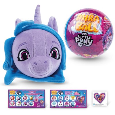 My Little Pony MiraBall, 3-in-1 Surprise, Blind Box Toys for Kids - Collectable Characters from TV Shows - Metal Ball, Plush, Stickers, White Ribbon