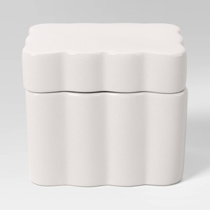Scalloped Lidded Box White - Room Essentials™ - 1 of 3