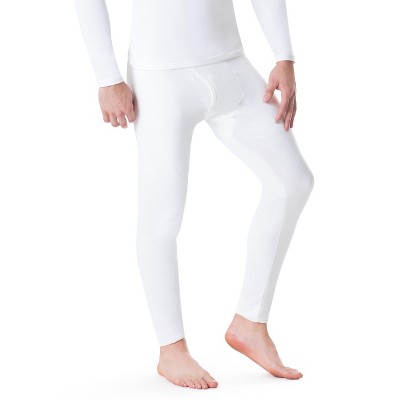 Rocky Men's Thermal Bottoms Long John Base Layer Underwear Pants Insulated For Outdoor Ski Warmth/Extreme Cold Pajamas (White - Small)