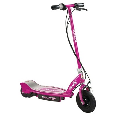 Razor Power Core E100 Electric Scooter with Hand Operated Front Brake and Adjustable Handlebar Height for Kids 8 Years or Older, Sweet Pea Pink