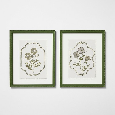 16"x20" (Set of 2) Floral Print Framed Arts - Threshold™ designed with Studio McGee