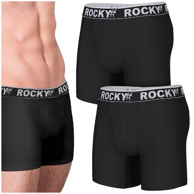 Rocky Men's Boxer Briefs 6", 2 PACK, 4-Way High Performance Pouch Underwear, Tagless