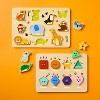 Wooden Shapes & Animals Puzzles - 2pc - Gigglescape™: Educational Toddler Puzzle Set, Fine Motor Skills, Ages 2+ - 2 of 4