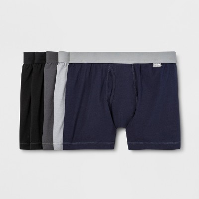Men's Boxer Briefs 5pk - Goodfellow & Co™ Black/Gray/Navy M: Cotton Spandex Blend, Mid Rise, Machine Washable