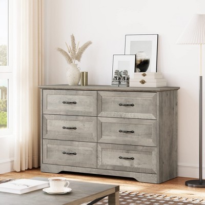 Whizmax 6 Drawers Dresser for Bedroom,Chest of Drawers,Storage Organizer Dresser for Bedroom,Living Room,Kids Room(Grey)